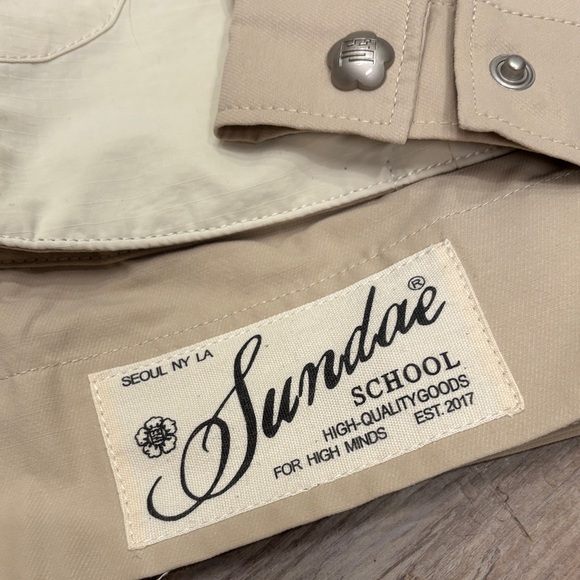 Sundae School Stash Chore Tan and Cream Shirt Jacket - Picture 3 of 8